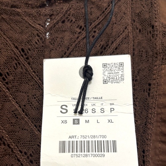 NWT ZARA Lace Puff Sleeve Blouse - Picture 9 of 10